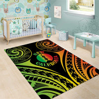 New Caledonia Day Area Rug Polynesian Curves Reggae Color - Polynesian Pride