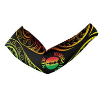 New Caledonia Day Arm Sleeves Polynesian Curves Reggae Color - Polynesian Pride