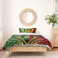 New Caledonia Day Bedding Set Polynesian Curves Reggae Color - Polynesian Pride