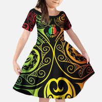 New Caledonia Day Family Matching Off Shoulder Maxi Dress and Hawaiian Shirt Polynesian Curves Reggae Color - Polynesian Pride
