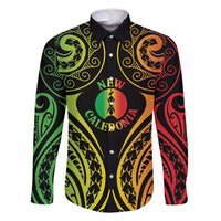 New Caledonia Day Family Matching Off Shoulder Short Dress and Hawaiian Shirt Polynesian Curves Reggae Color - Polynesian Pride