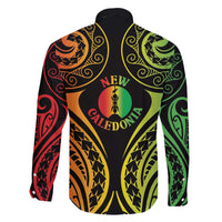 New Caledonia Day Family Matching Off Shoulder Short Dress and Hawaiian Shirt Polynesian Curves Reggae Color - Polynesian Pride