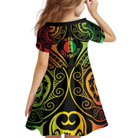 New Caledonia Day Family Matching Puletasi and Hawaiian Shirt Polynesian Curves Reggae Color - Polynesian Pride