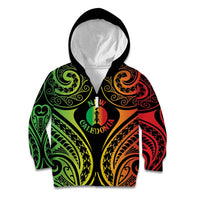 New Caledonia Day Kid Hoodie Polynesian Curves Reggae Color - Polynesian Pride