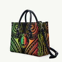 New Caledonia Day Leather Bag Polynesian Curves Reggae Color - Polynesian Pride