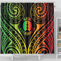 New Caledonia Day Shower Curtain Polynesian Curves Reggae Color - Polynesian Pride