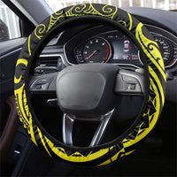 New Caledonia Day Steering Wheel Cover Polynesian Curves Reggae Color - Polynesian Pride