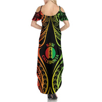 New Caledonia Day Summer Maxi Dress Polynesian Curves Reggae Color - Polynesian Pride