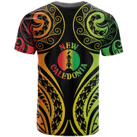 New Caledonia Day T Shirt Polynesian Curves Reggae Color - Polynesian Pride