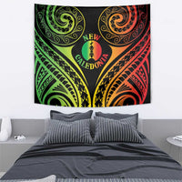 New Caledonia Day Tapestry Polynesian Curves Reggae Color - Polynesian Pride