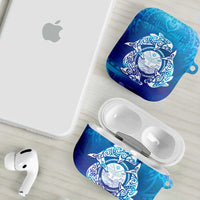 Marshall Islands Manit Day AirPods Case Tribal Dolphin With Marshall Seal - Polynesian Pride