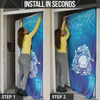 Marshall Islands Manit Day Door Cover Tribal Dolphin With Marshall Seal - Polynesian Pride