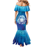 Marshall Islands Manit Day Family Matching Mermaid Dress and Hawaiian Shirt Tribal Dolphin With Marshall Seal - Polynesian Pride
