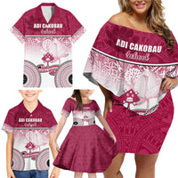 Adi Cakobau School Family Matching Off Shoulder Short Dress and Hawaiian Shirt 75th Anniversary LT05 - Polynesian Pride