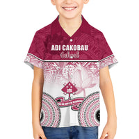 Adi Cakobau School Family Matching Off Shoulder Short Dress and Hawaiian Shirt 75th Anniversary LT05 Son's Shirt Pink - Polynesian Pride