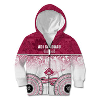 Personalized Adi Cakobau School Kid Hoodie With Fijian Tapa Pattern LT05 Zip Hoodie Pink - Polynesian Pride