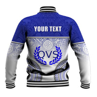 Personalized Queen Victoria School Baseball Jacket With Fijian Tapa Pattern LT05 - Polynesian Pride
