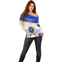 Personalized Ratu Kadavulevu School Off Shoulder Sweater With Fijian Tapa Pattern LT05 - Polynesian Pride