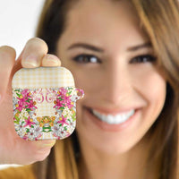 Hawaii Palaka AirPods Case Yellow Tribal Pattern With Tropical Flowers LT05 - Polynesian Pride