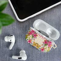 Hawaii Palaka AirPods Case Yellow Tribal Pattern With Tropical Flowers LT05 - Polynesian Pride