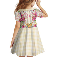 Hawaii Palaka Family Matching Mermaid Dress and Hawaiian Shirt Yellow Tribal Pattern With Tropical Flowers - Polynesian Pride