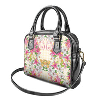 Hawaii Palaka Shoulder Handbag Yellow Tribal Pattern With Tropical Flowers LT05 - Polynesian Pride