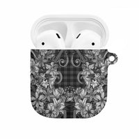 Hawaii Palaka AirPods Case Black Tribal Pattern With Tropical Flowers - Polynesian Pride