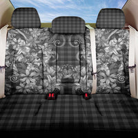 Hawaii Palaka Back Car Seat Cover Black Tribal Pattern With Tropical Flowers - Polynesian Pride