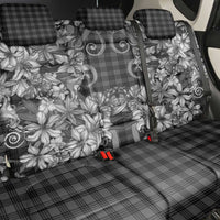 Hawaii Palaka Back Car Seat Cover Black Tribal Pattern With Tropical Flowers - Polynesian Pride