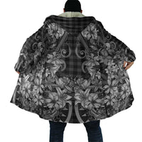 Hawaii Palaka Cloak Black Tribal Pattern With Tropical Flowers - Polynesian Pride