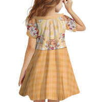 Hawaii Peach Palaka Family Matching Summer Maxi Dress and Hawaiian Shirt With Tapa Pattern Tropical Flowers - Polynesian Pride