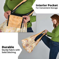 Hawaii Peach Palaka Grocery Bag With Tapa Pattern Tropical Flowers - Polynesian Pride