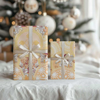 Hawaii Peach Palaka Wrapping Paper With Tapa Pattern Tropical Flowers - Polynesian Pride