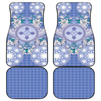 Hawaii Violet Palaka Car Mats With Tapa Pattern Tropical Flowers - Polynesian Pride
