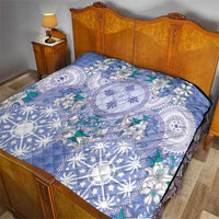 Hawaii Violet Palaka Quilt With Tapa Pattern Tropical Flowers - Polynesian Pride