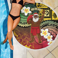 Vanuatu Christmas Beach Blanket Ni-Van Santa Retro Style - Polynesian Pride