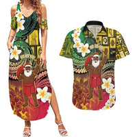 Vanuatu Christmas Couples Matching Summer Maxi Dress and Hawaiian Shirt Ni-Van Santa Retro Style LT05 Colorful - Polynesian Pride