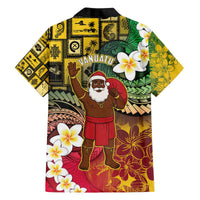 Vanuatu Christmas Family Matching Off The Shoulder Long Sleeve Dress and Hawaiian Shirt Ni-Van Santa Retro Style LT05 - Polynesian Pride