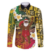 Vanuatu Christmas Family Matching Off Shoulder Maxi Dress and Hawaiian Shirt Ni-Van Santa Retro Style - Polynesian Pride