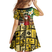 Vanuatu Christmas Family Matching Off Shoulder Short Dress and Hawaiian Shirt Ni-Van Santa Retro Style - Polynesian Pride