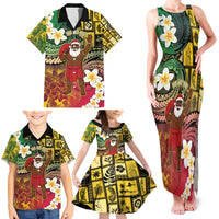 Vanuatu Christmas Family Matching Tank Maxi Dress and Hawaiian Shirt Ni-Van Santa Retro Style - Polynesian Pride