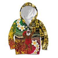 Vanuatu Christmas Kid Hoodie Ni-Van Santa Retro Style LT05 Zip Hoodie Colorful - Polynesian Pride
