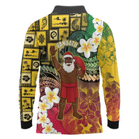 Vanuatu Christmas Long Sleeve Polo Shirt Ni-Van Santa Retro Style - Polynesian Pride