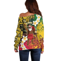 Vanuatu Christmas Off Shoulder Sweater Ni-Van Santa Retro Style LT05 - Polynesian Pride