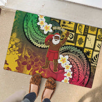 Vanuatu Christmas Rubber Doormat Ni-Van Santa Retro Style - Polynesian Pride