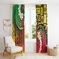 Vanuatu Christmas Window Curtain Ni-Van Santa Retro Style LT05 - Polynesian Pride