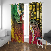 Vanuatu Christmas Window Curtain Ni-Van Santa Retro Style LT05 With Grommets Colorful - Polynesian Pride