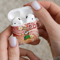 Hawaii Mele Kalikimaka AirPods Case Hula Santa Retro Style Red - Polynesian Pride