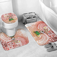 Hawaii Mele Kalikimaka Bathroom Set Hula Santa Retro Style Red - Polynesian Pride