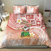 Hawaii Mele Kalikimaka Bedding Set Hula Santa Retro Style Red - Polynesian Pride